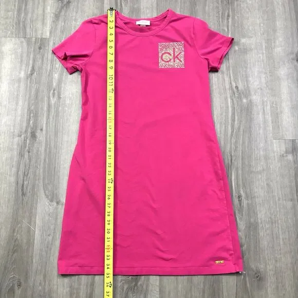 Calvin Klein Pink Dress Women's Size Medium Stretch Casual Sparkly - Picture 7 of 8